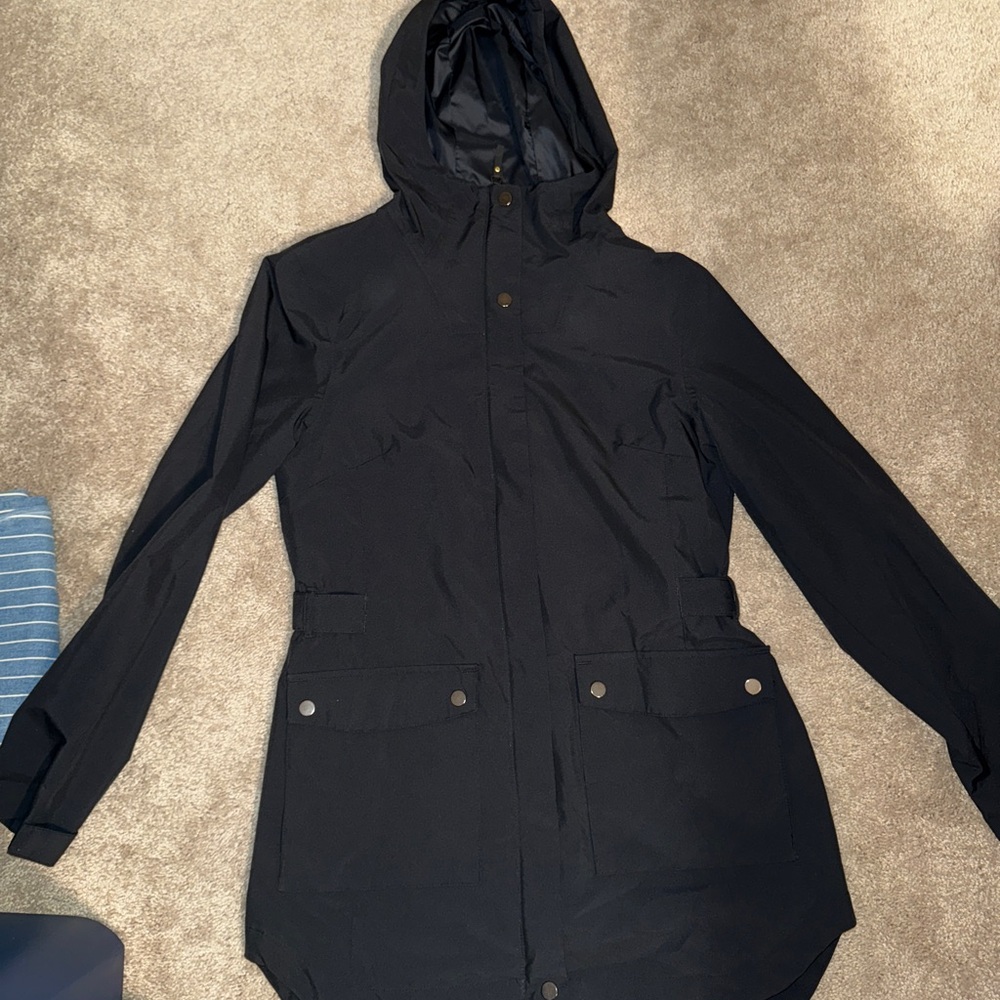 Columbia Women's Cinched Waste Black Hooded Jacket